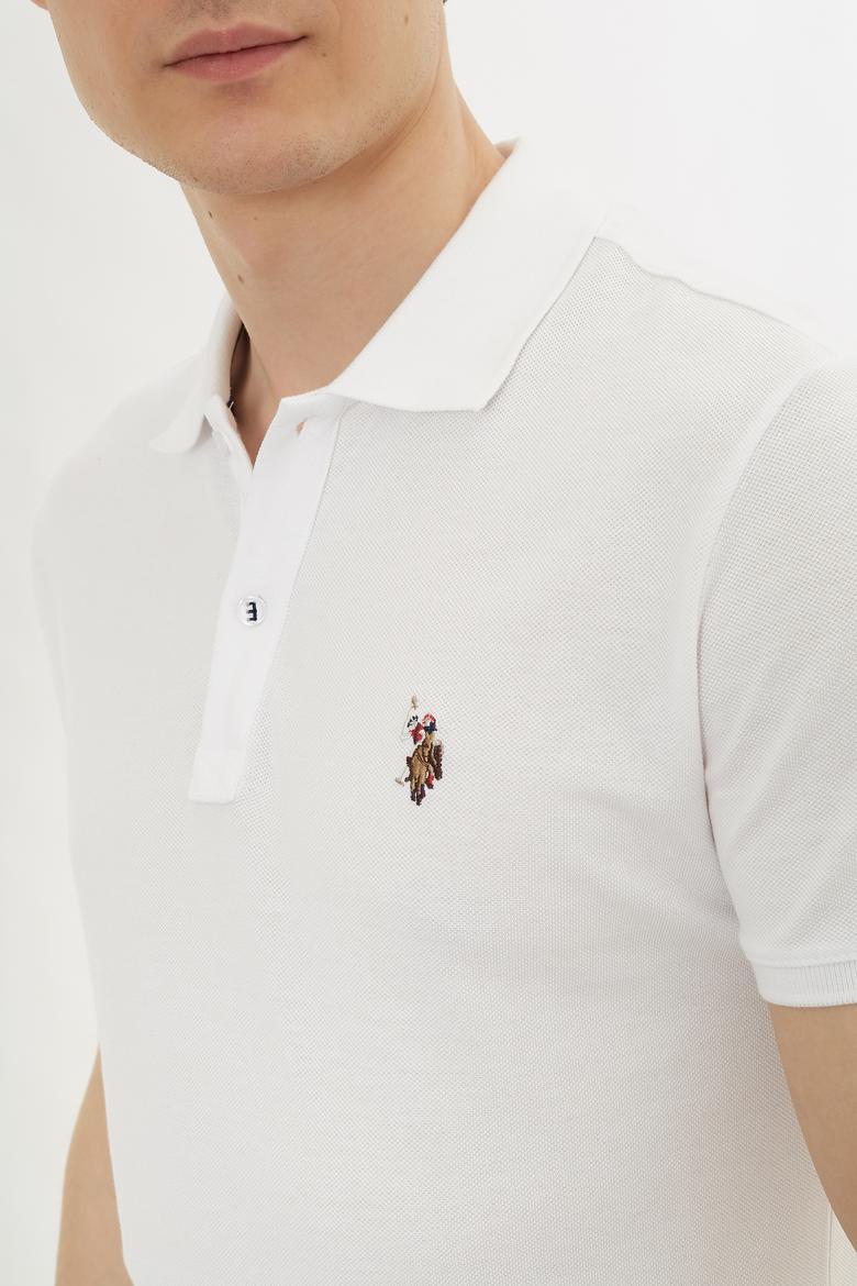 Erkek Beyaz Polo Yaka T-Shirt Basic - 50232310024