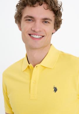 Erkek Açık Sarı Basic Polo Yaka Tişört - 50249149020