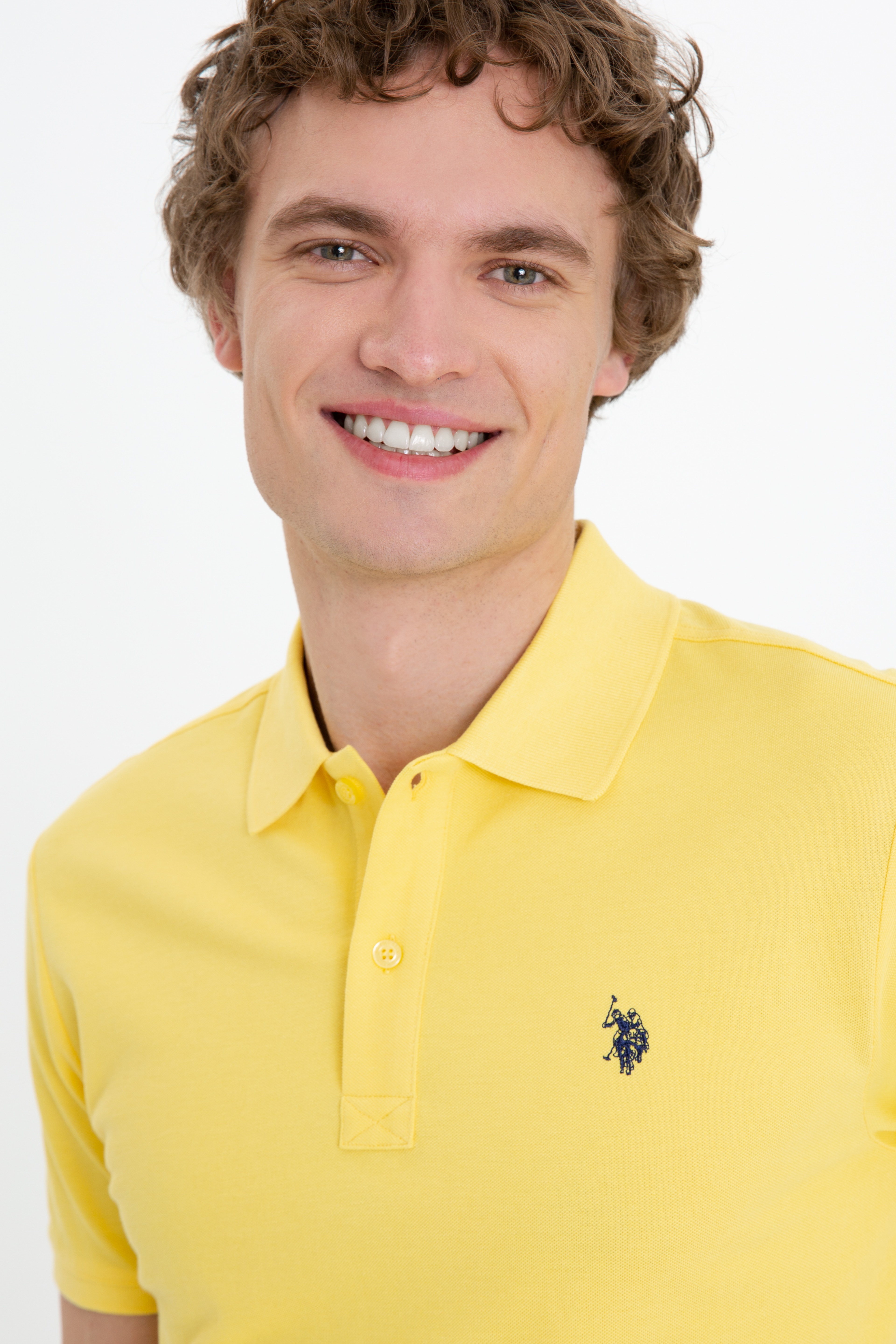 Erkek Açık Sarı Basic Polo Yaka Tişört - Image 2