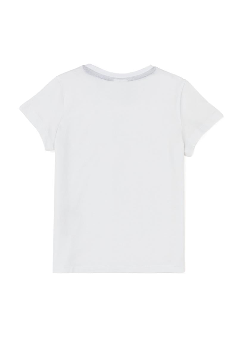 Çocuk Beyaz Bisiklet Yaka Tişört