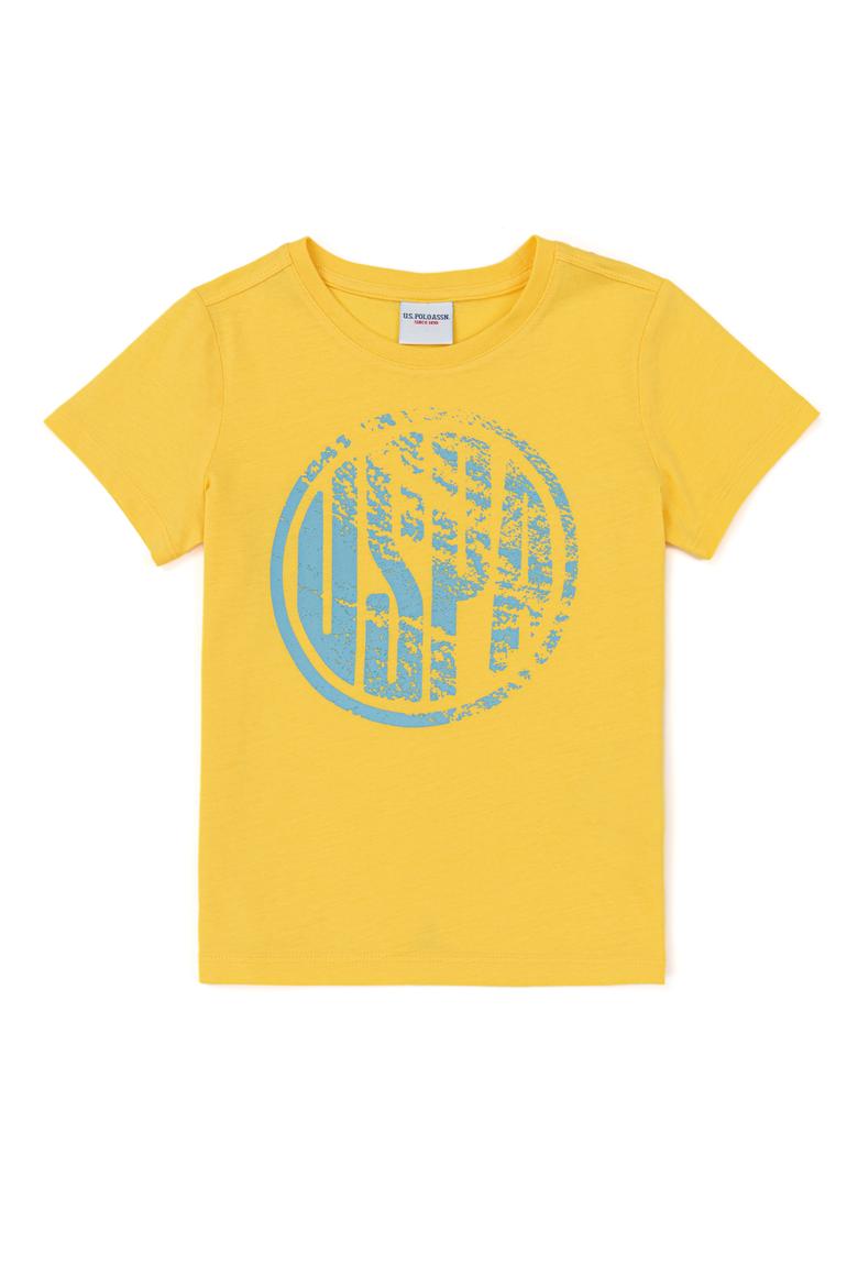 Çocuk Açık Sarı Bisiklet Yaka Tişört - 50247353050