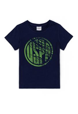 Çocuk Lacivert Bisiklet Yaka Tişört - 50247353017