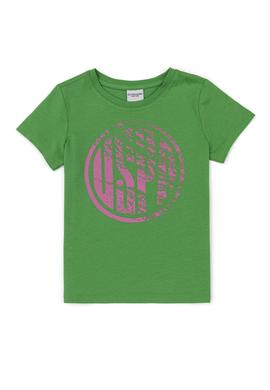 Çocuk Yeşil Bisiklet Yaka Tişört - 50247353124