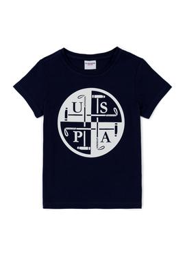 Çocuk Lacivert Bisiklet Yaka Tişört - 50247336013