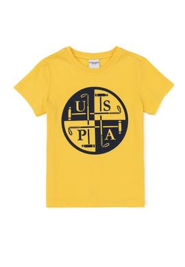 Çocuk Açık Sarı Bisiklet Yaka Tişört - 50247336042