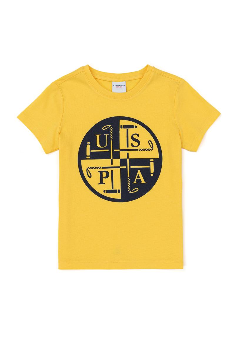 Çocuk Açık Sarı Bisiklet Yaka Tişört