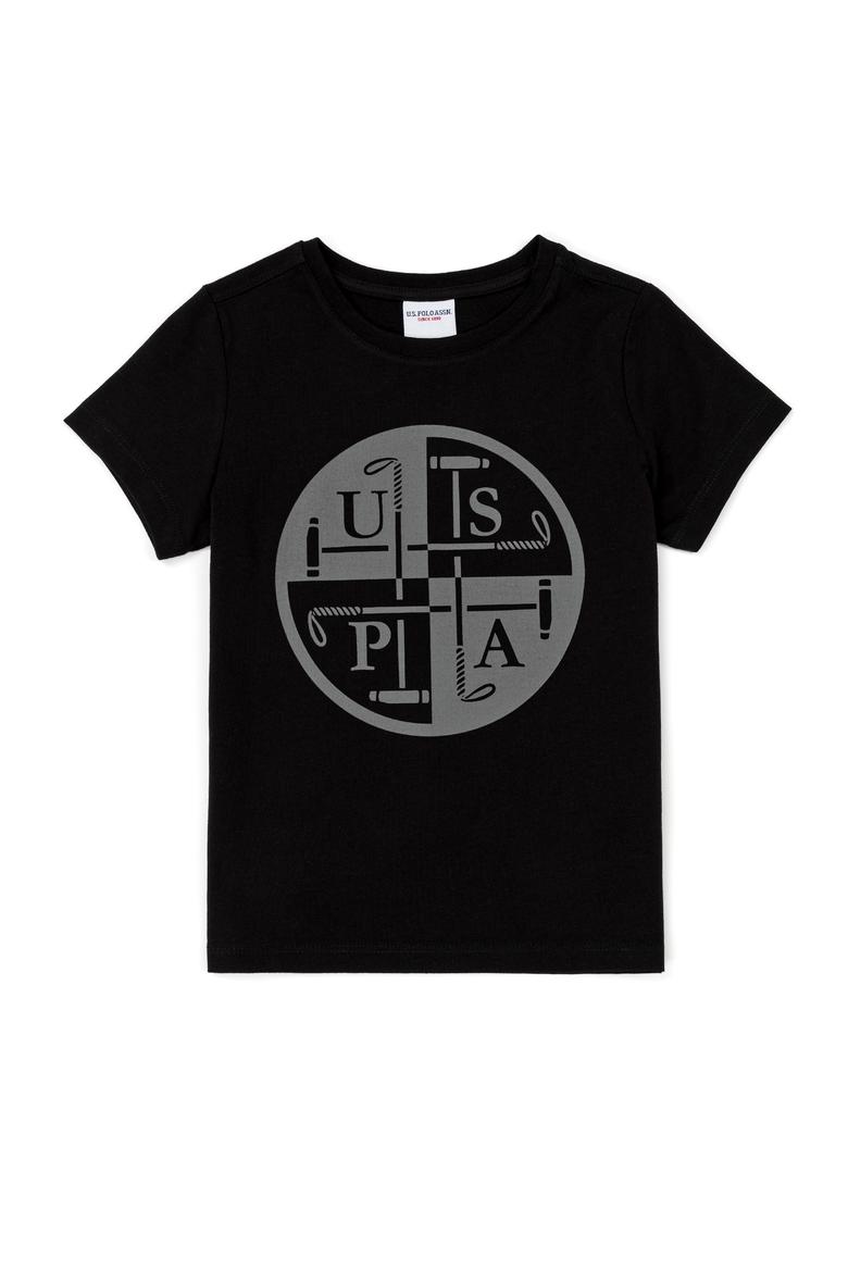 Çocuk Siyah Bisiklet Yaka Tişört - 50247336097