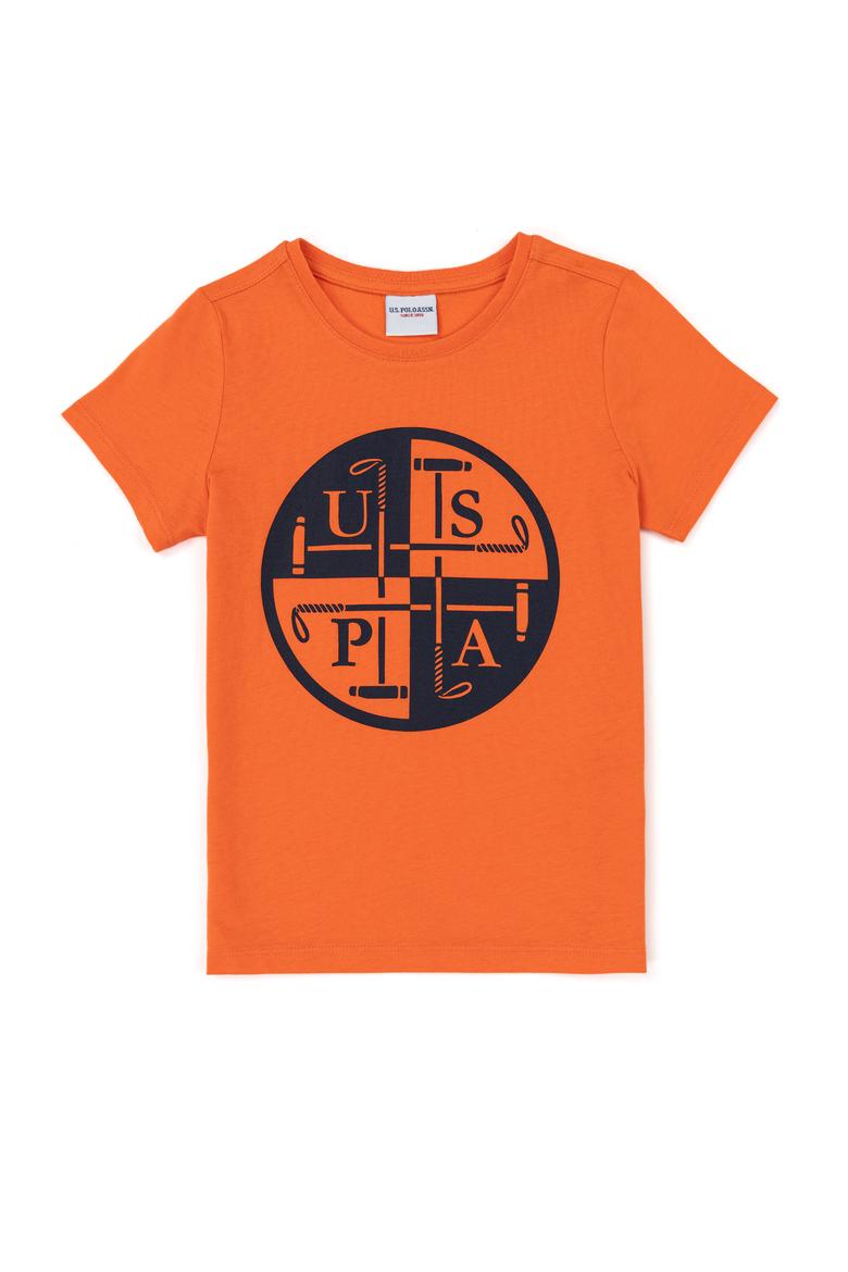 Erkek Çocuk Turuncu Bisiklet Yaka Tişört