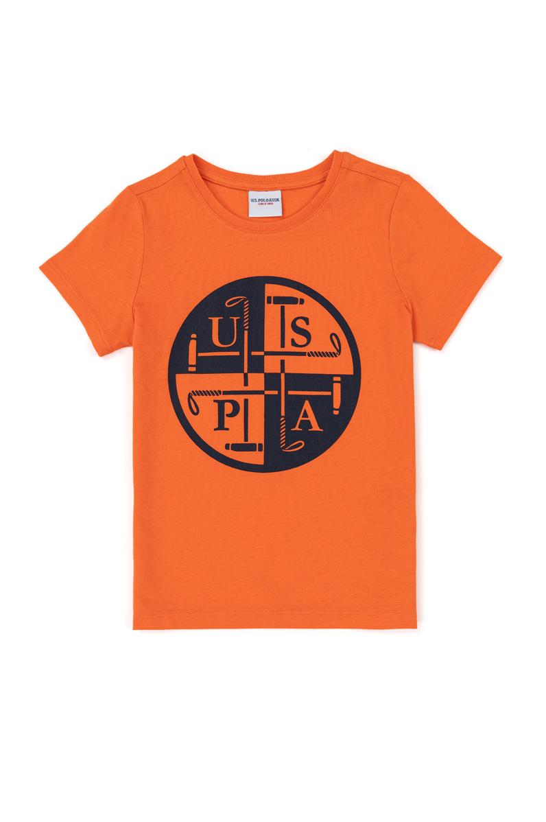Erkek Çocuk Turuncu Bisiklet Yaka Tişört