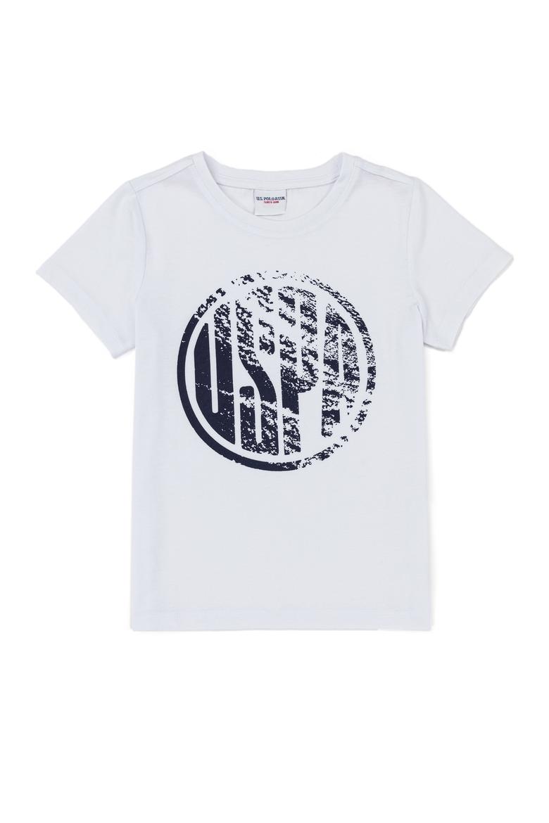 Çocuk Beyaz Bisiklet Yaka Tişört - 50247353006