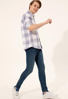 Erkek Mavi Uzun Kollu Gömlek - 50247504033