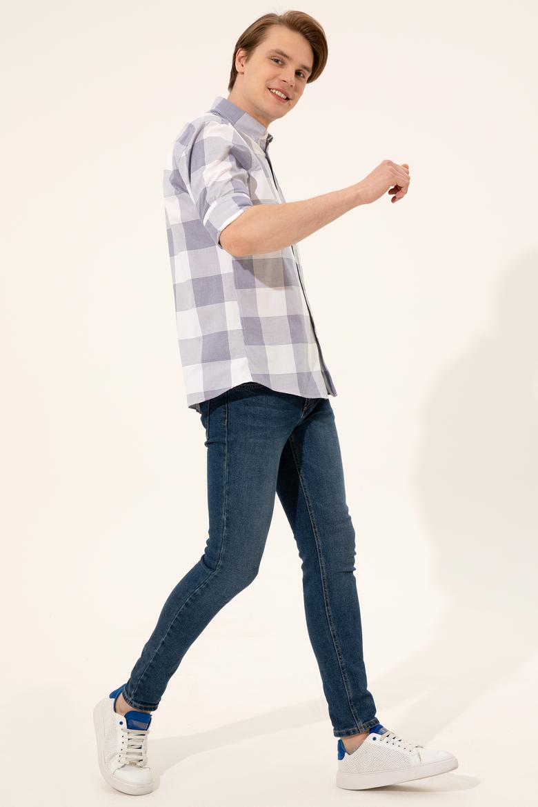 Erkek Mavi Uzun Kollu Gömlek - 50247504033