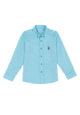 Erkek Çocuk Turkuaz Uzun Kollu Basic Gömlek - 50247649068