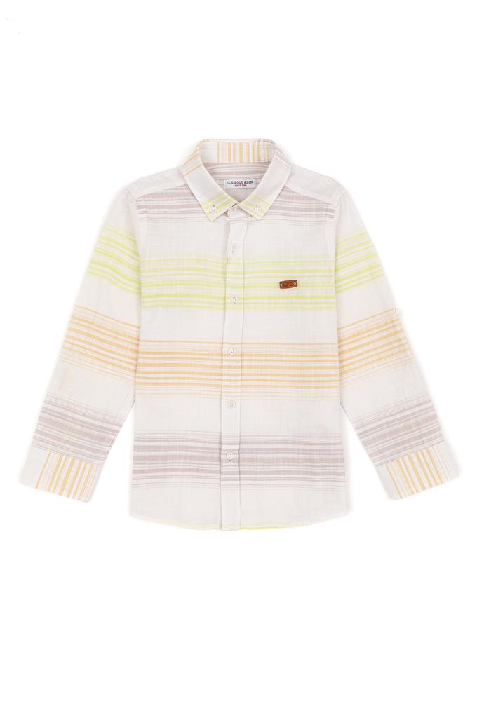 Erkek Çocuk Safran Uzun Kollu Gömlek