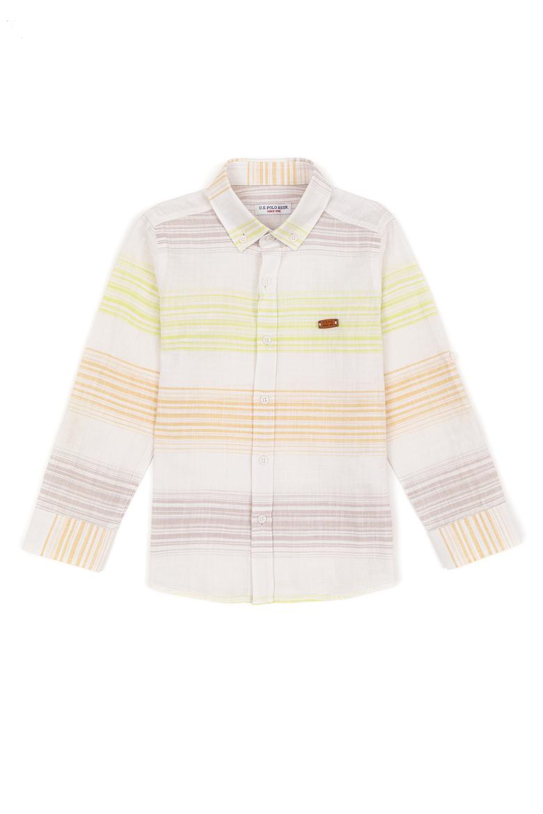 Erkek Çocuk Safran Uzun Kollu Gömlek