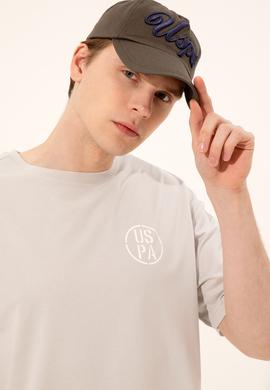 Erkek Gri Oversize Bisiklet Yaka Tişört - 50252089019