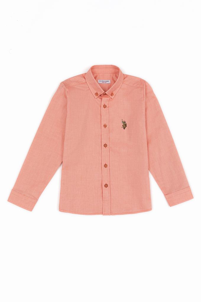 Erkek Çocuk Somon Uzun Kollu Basic Gömlek