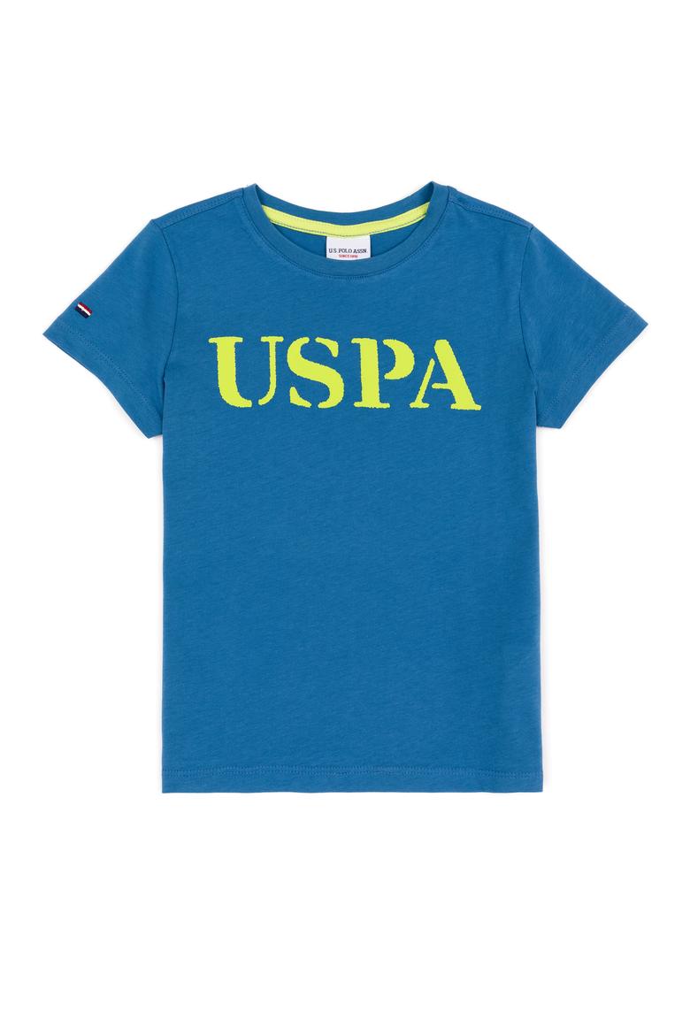 Çocuk Petrol Mavisi Bisiklet Yaka Tişört