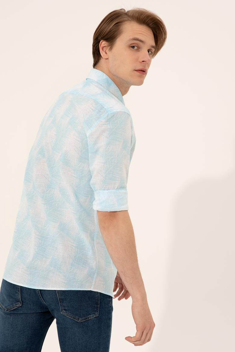 Erkek Turkuaz Gömlek Uzunkol - 50247483012