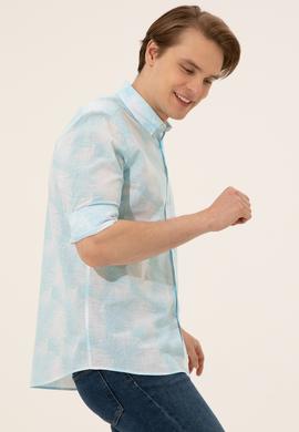 Erkek Turkuaz Gömlek Uzunkol - 50247483012