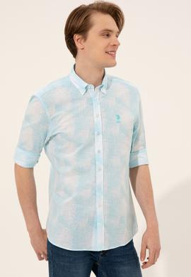 Erkek Turkuaz Gömlek Uzunkol - 50247483012