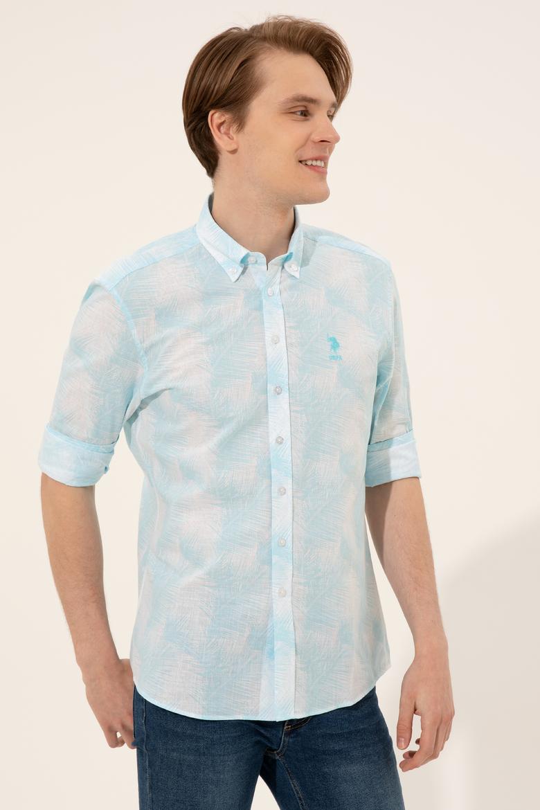 Erkek Turkuaz Gömlek Uzunkol - 50247483012
