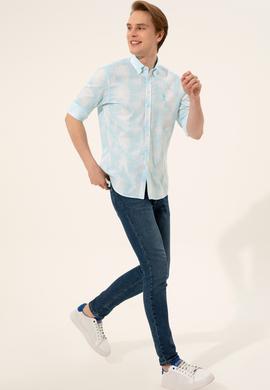 Erkek Turkuaz Gömlek Uzunkol - 50247483012
