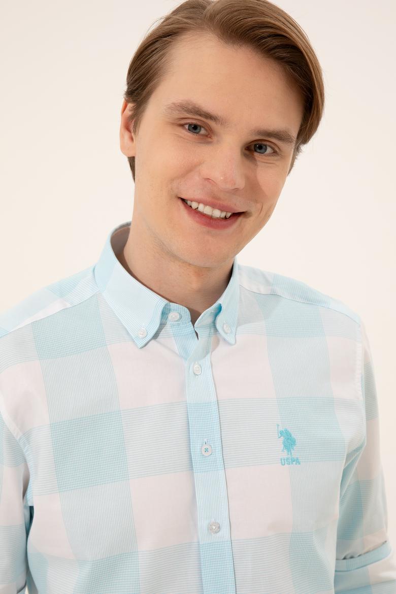 Erkek Turkuaz Uzun Kollu Gömlek - 50247504016