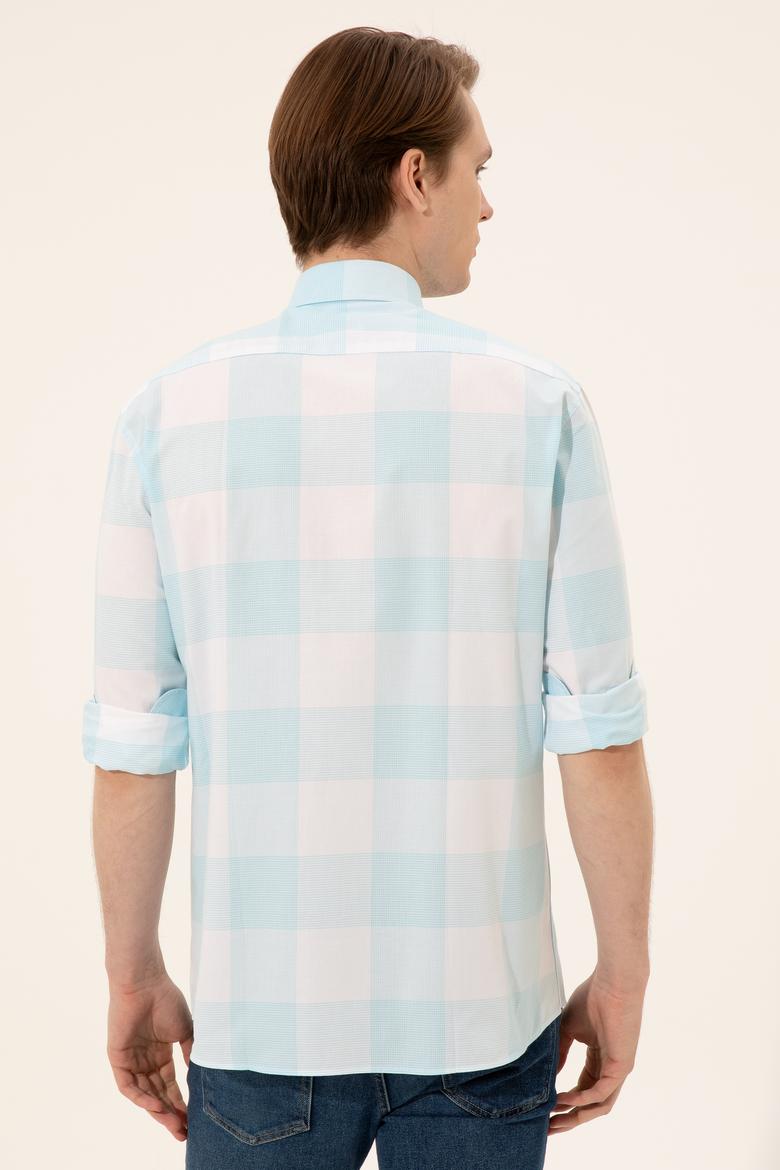 Erkek Turkuaz Uzun Kollu Gömlek - 50247504016
