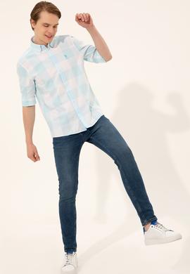 Erkek Turkuaz Uzun Kollu Gömlek - 50247504016