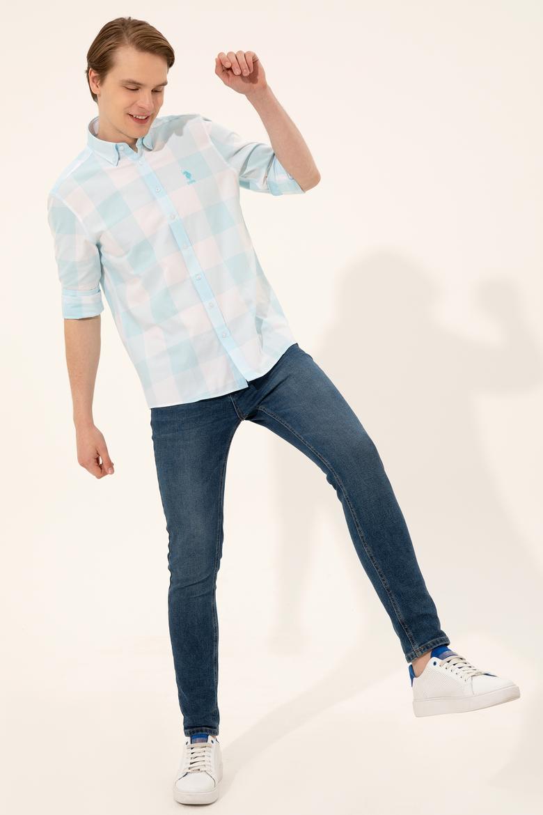 Erkek Turkuaz Uzun Kollu Gömlek - 50247504016