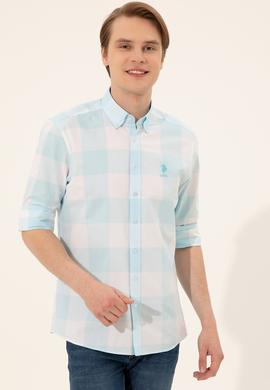 Erkek Turkuaz Uzun Kollu Gömlek - 50247504016