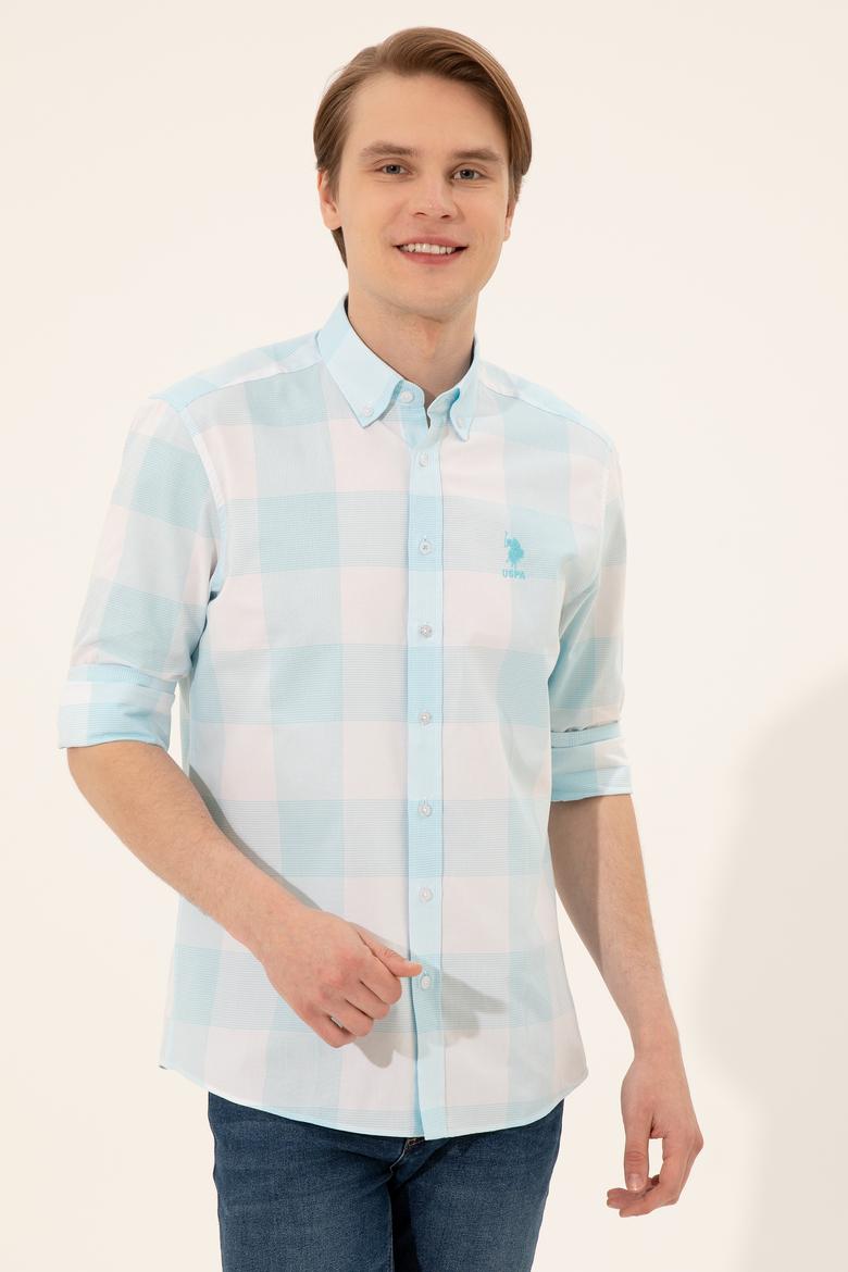 Erkek Turkuaz Uzun Kollu Gömlek - 50247504016
