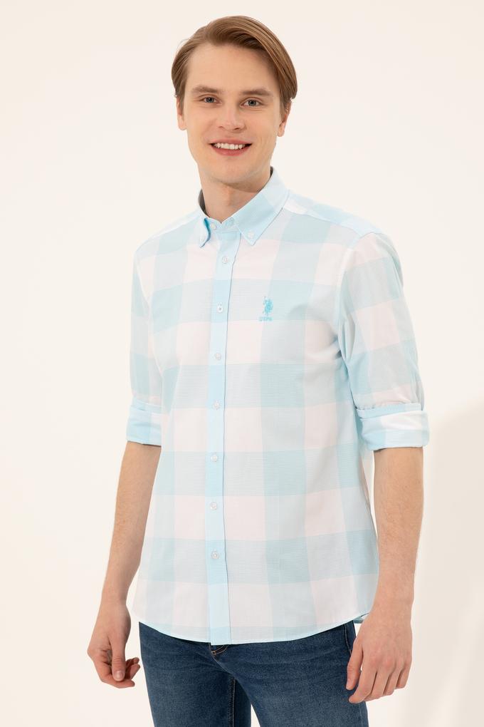 Erkek Turkuaz Uzun Kollu Gömlek