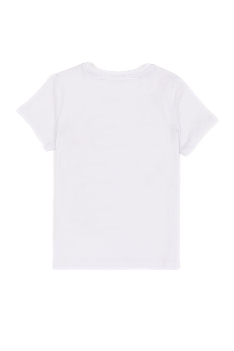Çocuk Beyaz Bisiklet Yaka Tişört - 50246559002