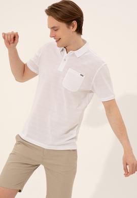 Erkek Beyaz Polo Yaka Tişört - 50248427004
