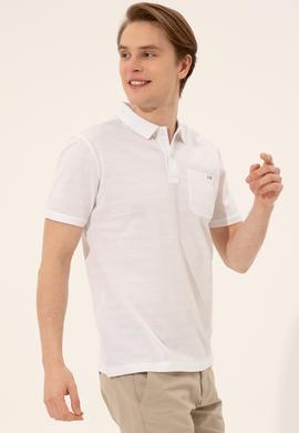 Erkek Beyaz Polo Yaka Tişört - 50248427004
