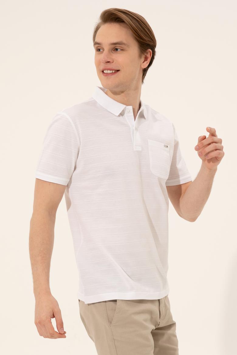 Erkek Beyaz Polo Yaka Tişört - 50248427004