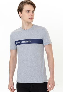 Erkek Gri Melanj Bisiklet Yaka Tişört - 50247327033