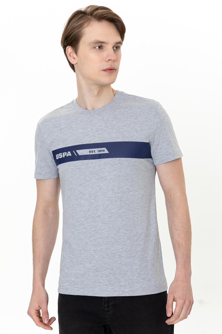 Erkek Gri Melanj Bisiklet Yaka Tişört - 50247327033