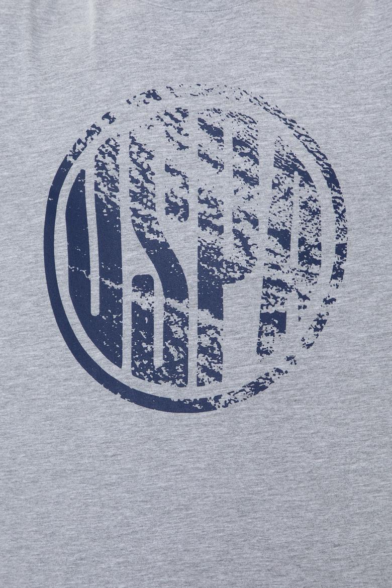 Erkek Gri Melanj Bisiklet Yaka Tişört - 50247329037