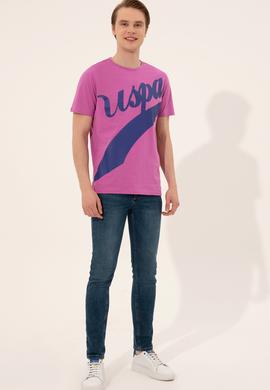 Erkek Menekşe Bisiklet Yaka Tişört - 50248616023