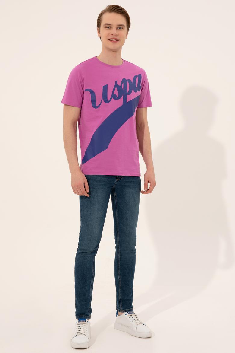 Erkek Menekşe Bisiklet Yaka Tişört - 50248616023