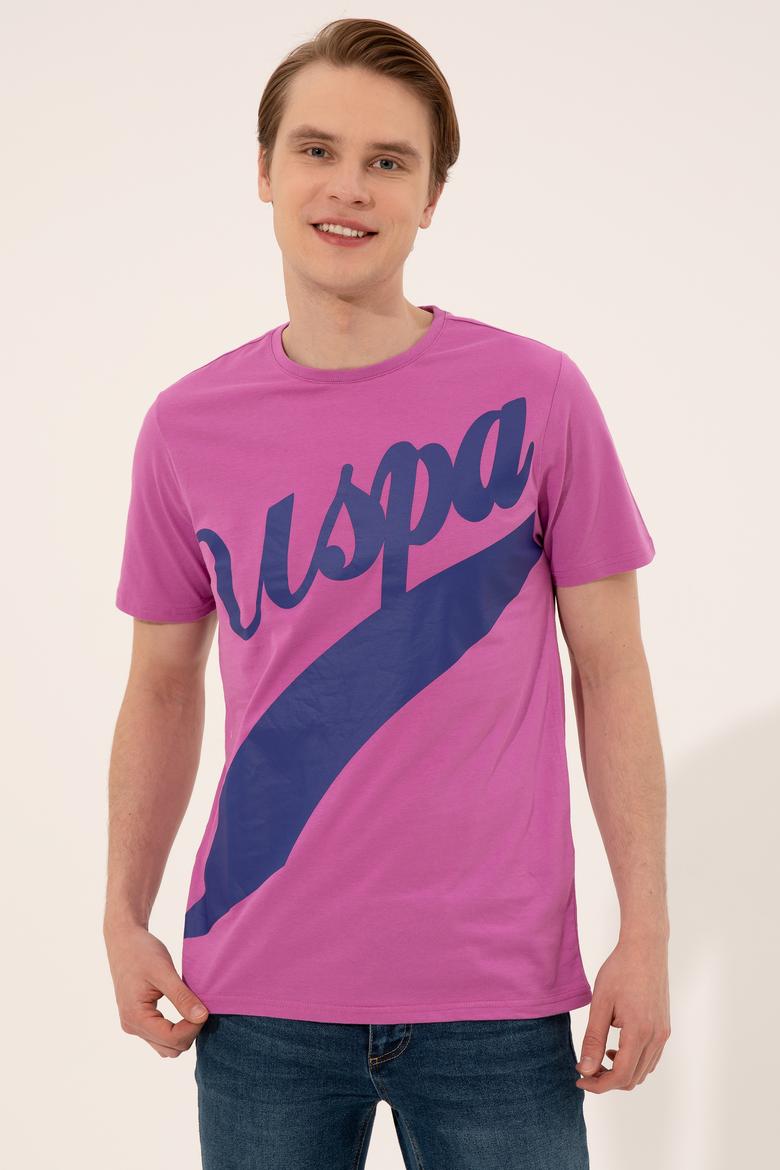 Erkek Menekşe Bisiklet Yaka Tişört - 50248616023