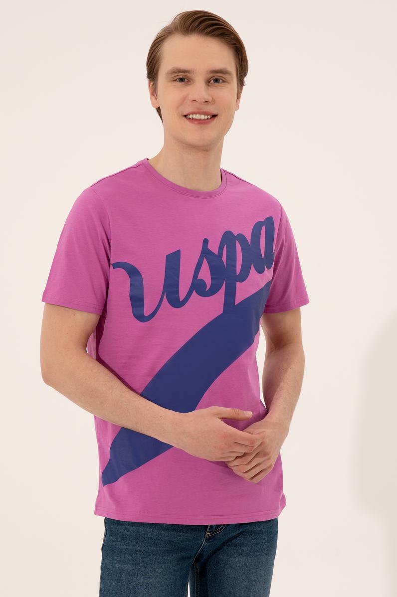 Erkek Menekşe Bisiklet Yaka Tişört