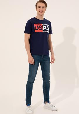 Erkek Lacivert Bisiklet Yaka T-Shirt - 50246120037