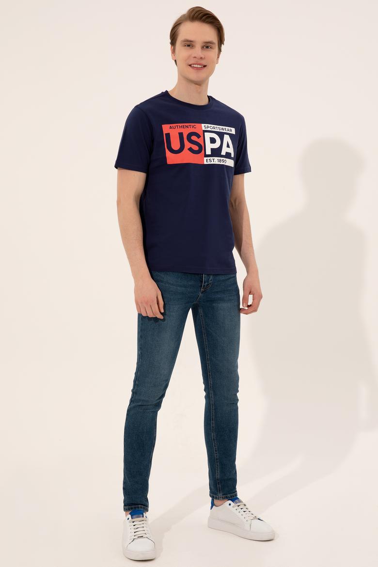 Erkek Lacivert Bisiklet Yaka T-Shirt - 50246120037