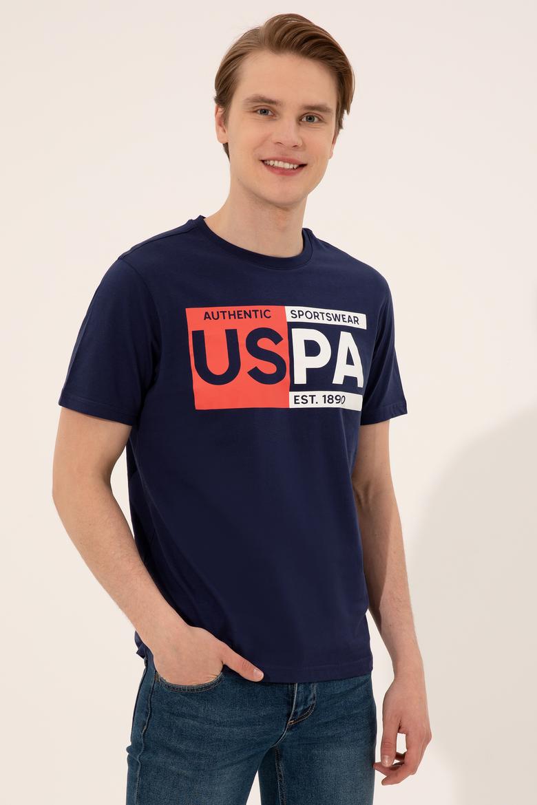 Erkek Lacivert Bisiklet Yaka T-Shirt - 50246120037