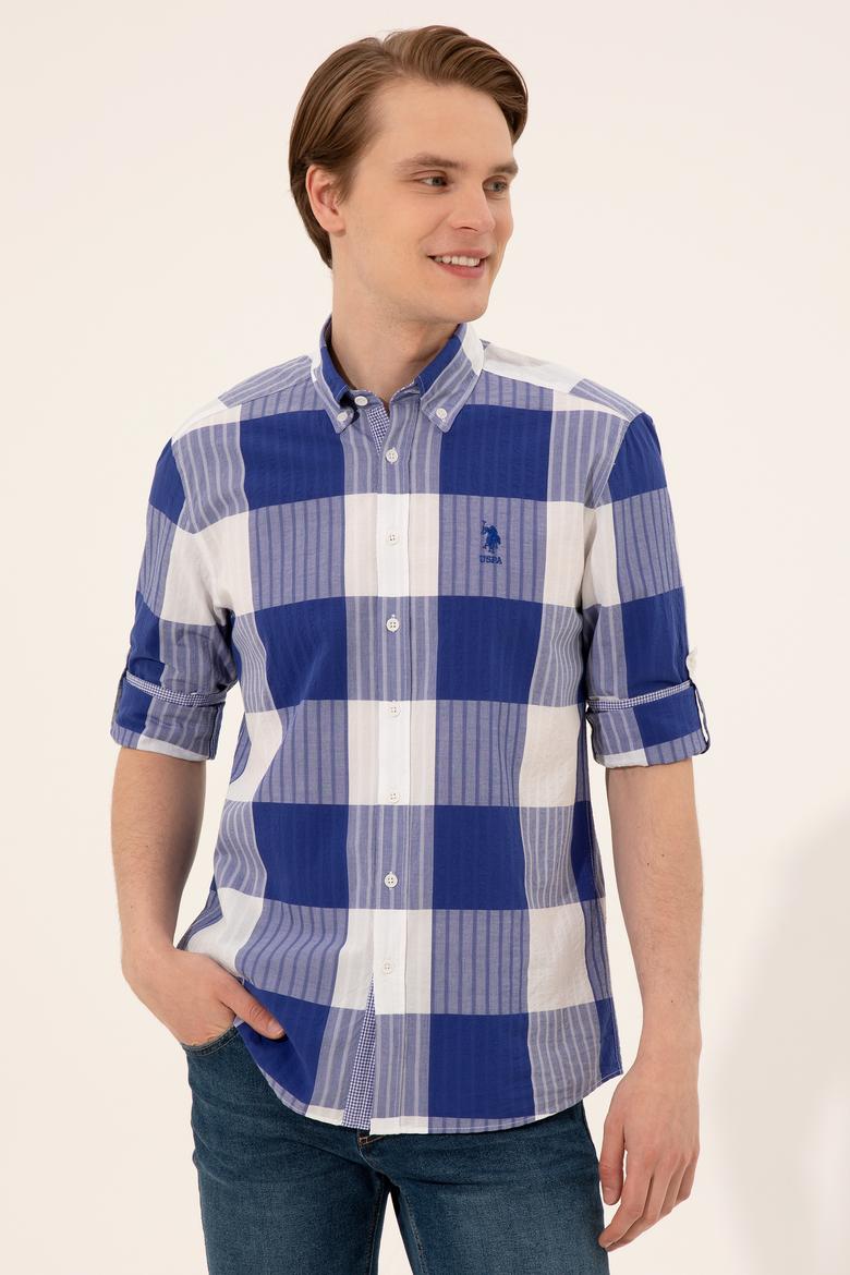 Erkek Mavi Uzun Kollu Gömlek - 50248204028