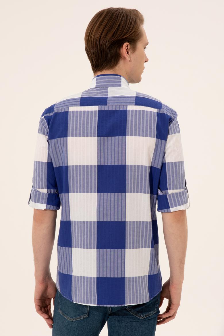 Erkek Mavi Uzun Kollu Gömlek - 50248204028